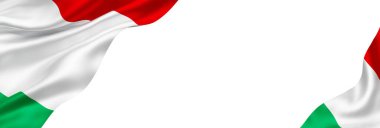 Beyaz arkaplan üzerinde izole edilmiş İtalya bayrağı 3B oluşturma