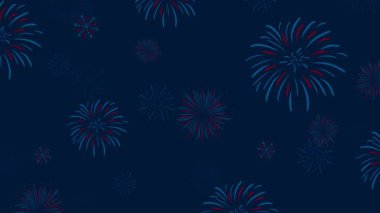 4 Temmuz ABD Bağımsızlık Günü Mavi zemin 4k video tasarımı