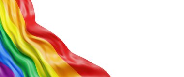 Beyaz arkaplan üzerinde izole edilmiş gökkuşağı bayrağının gurur ayı konsepti tasarımı