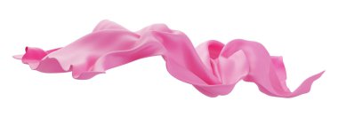 Beyaz arkaplandaki pembe kumaş 3B oluşturucu