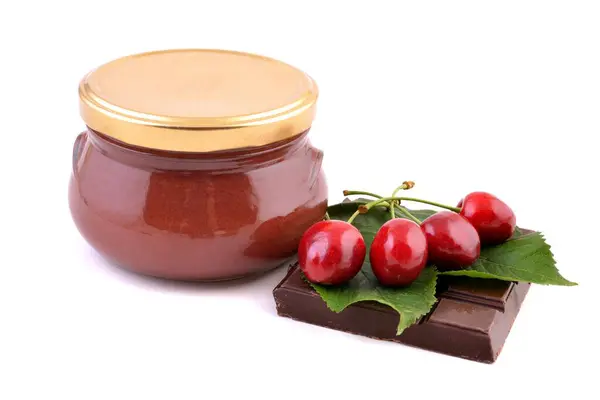 Wiśnie Pikantne Słodkie Aromatyczny Delikatny Dżem Wiśniowy Chili Obraz Stockowy