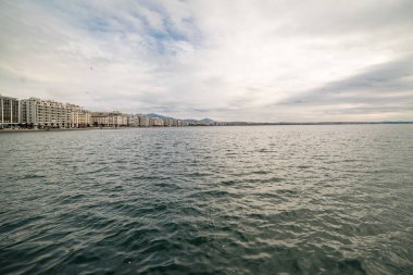 Yunanistan 'ın Selanik kentinin eski liman manzarası