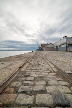 Yunanistan 'ın Selanik kentinin eski liman manzarası