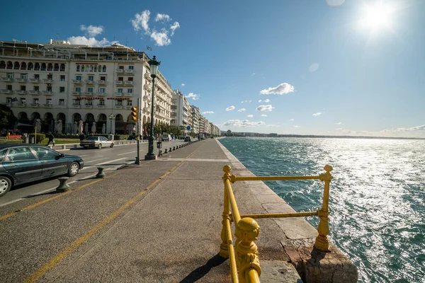 Walking Sea Old Port Thessaloniki City Greece — Stock Photo, Image
