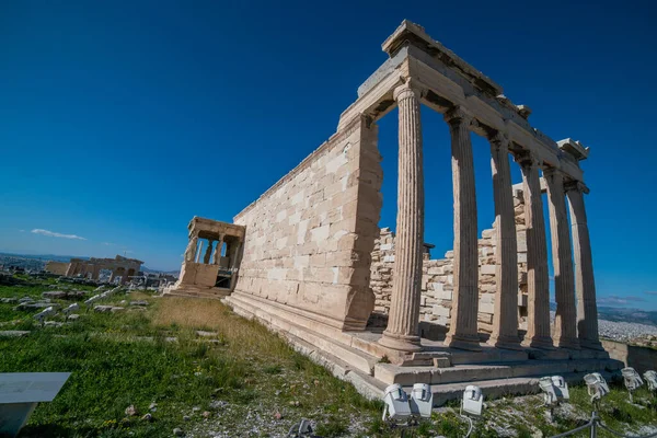 Uppgifter Erechtheion Aten Grekland Akropolis — Stockfoto