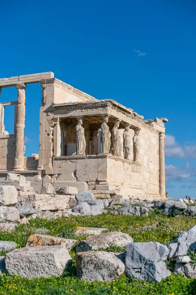 Detalles Erechtheion Athens Greece Acropolis — Foto de Stock