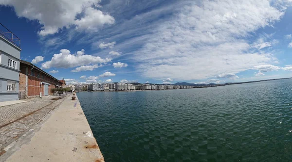 Thessalonique Vue Sur Port Par Une Belle Journée Ensoleillée Grèce — Photo