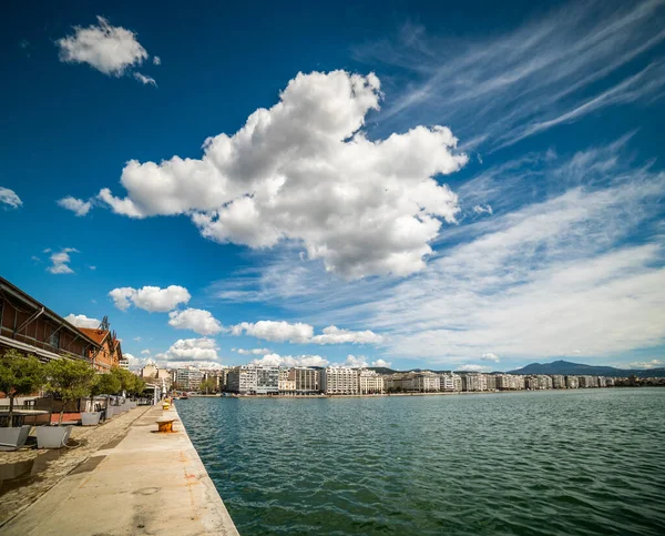 Soluň Město Port Pohled Krásný Slunečný Den Řecko — Stock fotografie