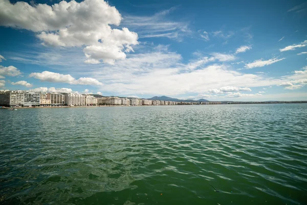 Blick Auf Den Hafen Von Thessaloniki Einem Schönen Sonnigen Tag — Stockfoto