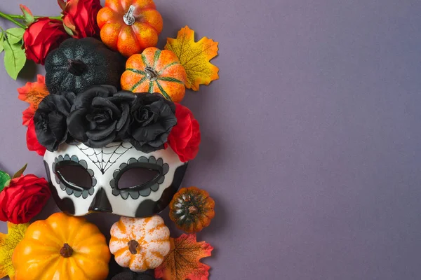 Ημέρα Των Νεκρών Μεξικού Και Απόκριες Έννοια Των Διακοπών Μάσκα — Φωτογραφία Αρχείου