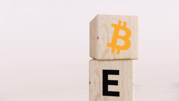 Exchange Traded Fund Etf Und Bitcoin Cryptodivisa Konzept Einführung Des — Stockvideo