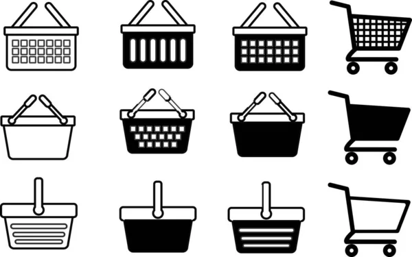 Ikona Koszyka Izolowane Symbol Znaku Wektor Ilustracji Kolekcja Wysokiej Jakości — Wektor stockowy