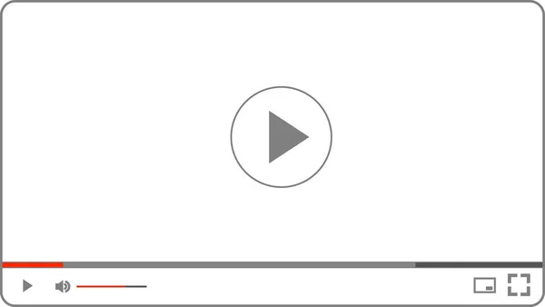 Lettore Video Multimediale Con Pulsante Riproduzione Riprodurre Video Online Finestra — Vettoriale Stock