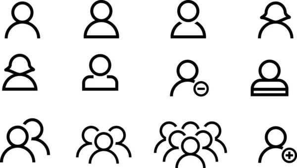 Düzenlenebilir felçli, şeffaf arka plandaki insanlarla ilgili çizgi simgeleri. Vektör illüstrasyonu