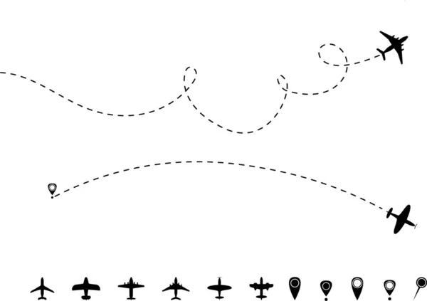 Avión Con Línea Blanco Para Texto Ilustración Continua Dibujo Una — Vector de stock