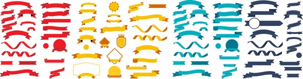 Set Nastri Banner Con Etichetta Tag Distintivi Qualità Disegno Fascia — Vettoriale Stock