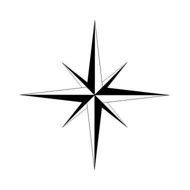 Windrose oder Kompass Rose Vektor mit acht Zacken. Münzevi Hintergrund. Vektör illüstrasyonu