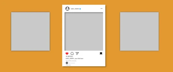 Sosyal ağdaki arayüz atlıkarınca iletisi, sosyal medya kaydırma fotoğrafları çerçeve tasarım konsepti, instagram besleme iletisi. Vektör illüstrasyonu