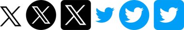 Twitter X logo vektörü izole edildi. Beyaz arka planda X yeni twitter logosu. Vektör illüstrasyonu