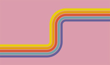 Gökkuşağı Dalga Çizgisi 'nin soyut arka planı, taşıyıcı deseni kumaş, tekstil, ambalaj ve diğerleri için kullanılmaya hazır. - Evet. Vektör illüstrasyonu