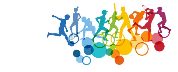 Spor derneği. Spor vektörü pembe siluet koleksiyonu. Vektör illüstrasyonu