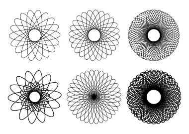 Geometrik şekiller oluşturuldu. Retro funky grafik, 80 'lerin trendleri tasarımlar ve klasik baskı elemanları koleksiyonu. Vektör illüstrasyonu