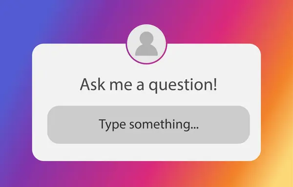Bana bir soru sor. Instagram hikaye grafik tasarımı. Şablon yaz. Vektör. Vektör illüstrasyonu