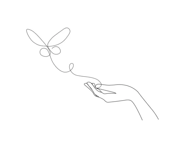 Sürekli el ele tutuşan bir kelebek çizgisi. Güzel olmak için uçan güve ya da güzellik salonu logosu. Vektör illüstrasyonu