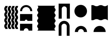  Soyut geometrik şekiller ve simgeler. Vektör illüstrasyonu