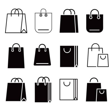 Kapsamlı Alışveriş ve Hediye Simgeleri Koleksiyonu. Vektör illüstrasyonu