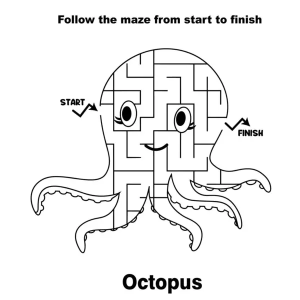 4-8 yaş arası çocuklar için labirent kitabı. Vektör illüstratörü