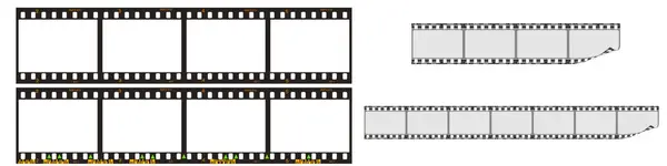 Barkodlarla sınırlandırılmış bir sürü fotoğraflı analog film. Vektör illüstrasyonu