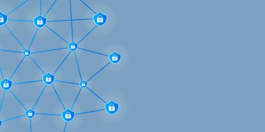 İş dünyası internet siber güvenlik ağı konsepti. Vektör illüstrasyonu.