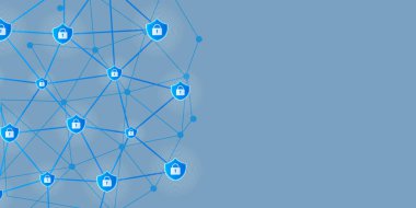 İş dünyası internet siber güvenlik ağı konsepti. Vektör illüstrasyonu