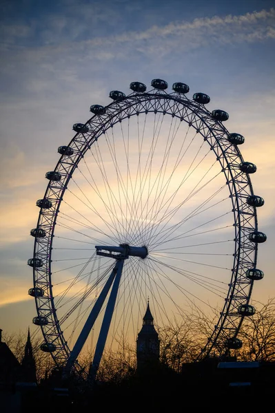 London November 2022 Twilight View Famous London Eye Big Ben — Stockfoto