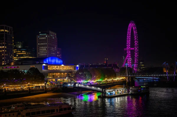 Londres Novembro 2022 London Eye Royal Festival Hall Ganham Vida — Fotografia de Stock
