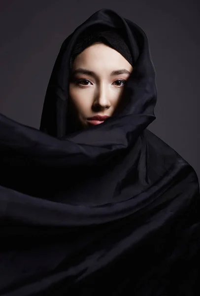 Bellissima Giovane Donna Hijab Moda Musulmana Ragazza Ritratto Religione — Foto Stock