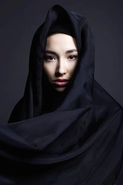 Bela Jovem Hijab Retrato Menina Muçulmana Moda Religião — Fotografia de Stock