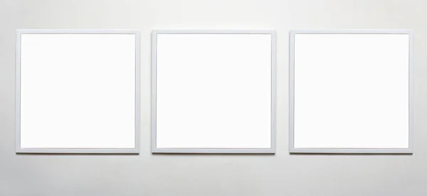 White Picture Frames Wall Stylish Modern Square Photoframes Poster Picture — Stock Photo, Image