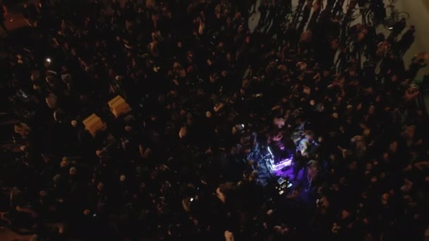 Aerial Shot Open Air Stage Concert Night City Dom Whiting — Stock Video