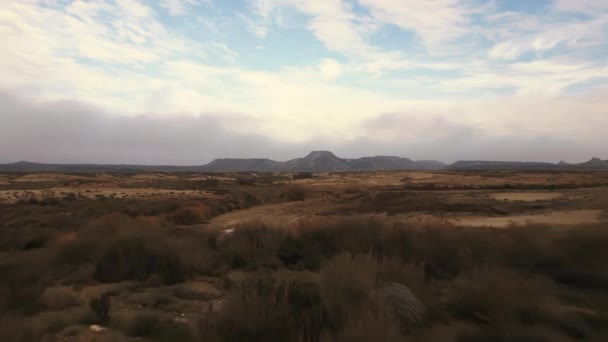 Luftaufnahme Der Bardenas Reales Wüste Südosten Navarras Spanien Hochwertiges Filmmaterial — Stockvideo