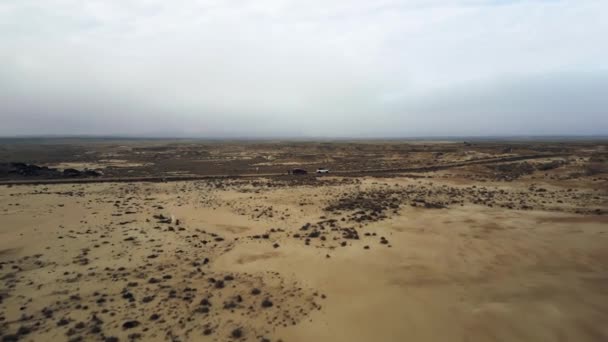 Luftaufnahme Der Bardenas Reales Wüste Südosten Navarras Spanien Hochwertiges Filmmaterial — Stockvideo