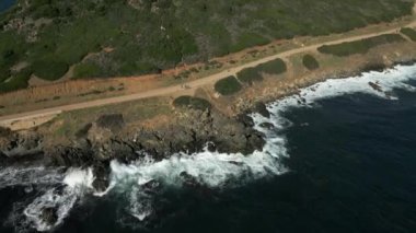 Porto vecchio korsika Fransa 'nın havadan görünüşü. Yüksek kalite 4k görüntü