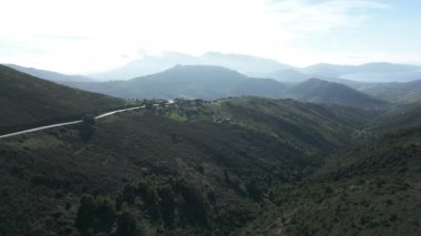 Porto vecchio korsika Fransa 'nın havadan görünüşü. Yüksek kalite 4k görüntü
