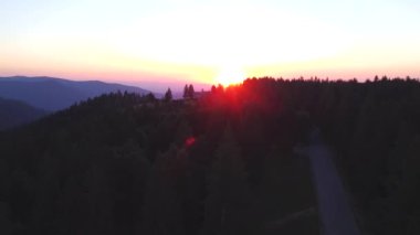 Aerial video with beautiful landscapes, roads, unique video, 