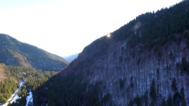 Aerial video with beautiful landscapes, roads, unique video, 