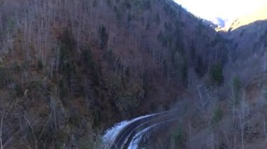 Aerial video with beautiful landscapes, roads, unique video, 