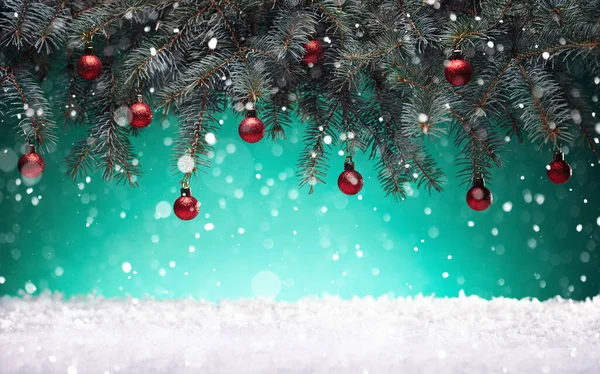 Cartão Ano Novo Noite Natal Árvore Férias Decorada Com Brinquedos Imagens Royalty-Free