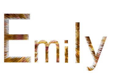 Adı Emily İngilizce beyaz arka plan ile çevrili
