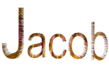 Adı Jacob İngilizce beyaz arka plan ile çevrili